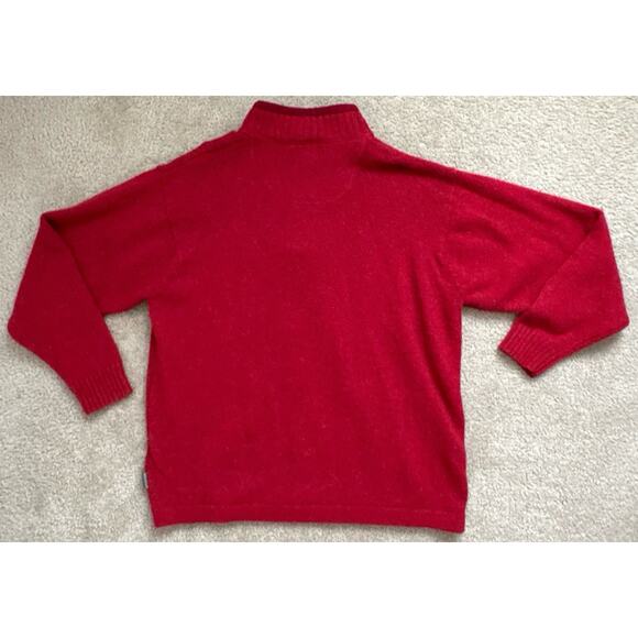 Wool rich Woolrich Wool Quarter Zip Sweatshirt Pullover Red Men’s Large - Picture 2 of 5